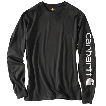 Carhartt Loose Fit Heavyweight Long Sleeve Logo Sleeve Graphic Alpine Black