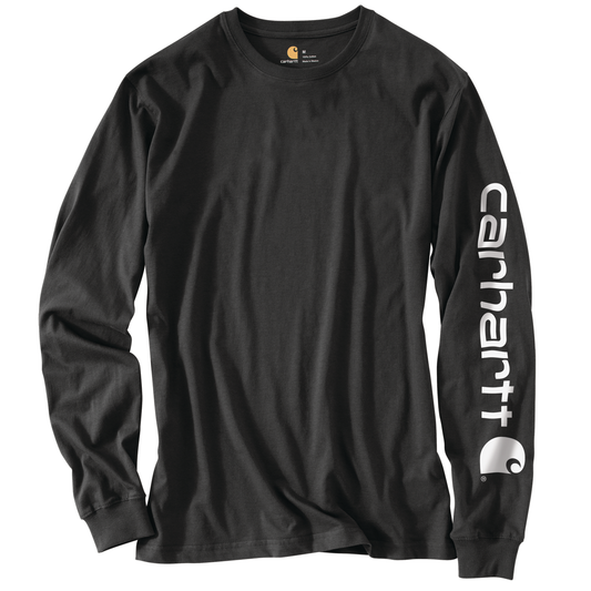 Carhartt Loose Fit Heavyweight Long Sleeve Logo Sleeve Graphic Alpine Black