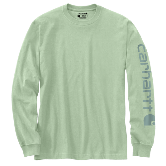 Carhartt Loose Fit Heavyweight Long Sleeve Logo Sleeve Graphic Soft Green