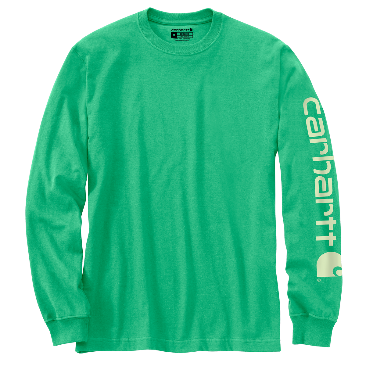 Carhartt Loose Fit Heavyweight Long Sleeve Logo Sleeve Graphic Malachite