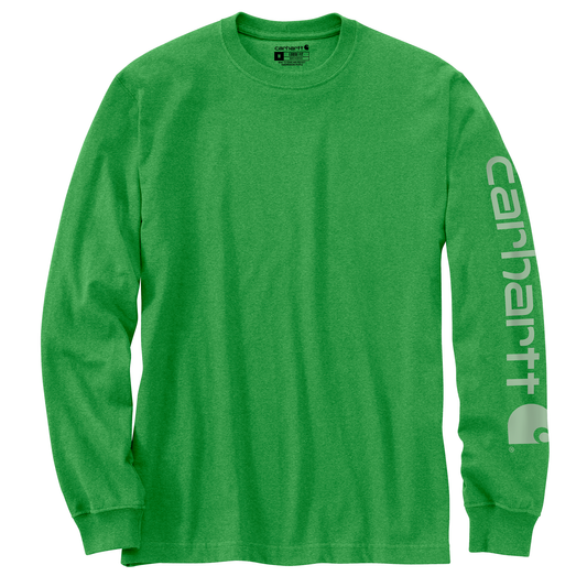 Carhartt Loose Fit Heavyweight Long Sleeve Logo Sleeve Graphic Holly Green Heather