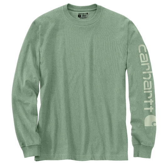 Carhartt Loose Fit Heavyweight Long Sleeve Logo Sleeve Graphic Loden Frost Heather