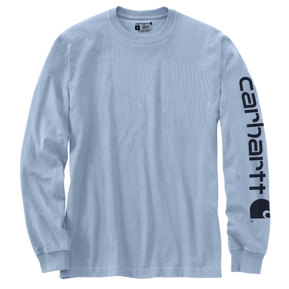 Carhartt Loose Fit Heavyweight Long Sleeve Logo Sleeve Graphic Fog Blue