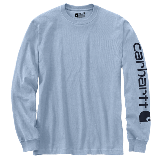 Carhartt Loose Fit Heavyweight Long Sleeve Logo Sleeve Graphic Fog Blue
