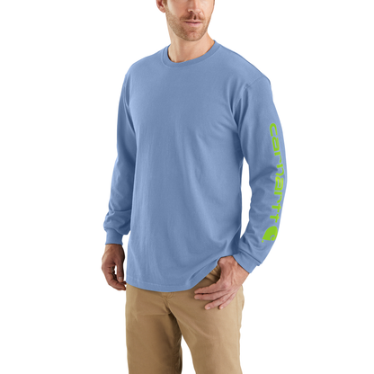 Carhartt Loose Fit Heavyweight Long Sleeve Logo Sleeve Graphic Skystone