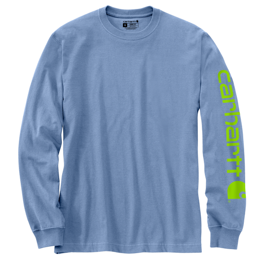Carhartt Loose Fit Heavyweight Long Sleeve Logo Sleeve Graphic Skystone