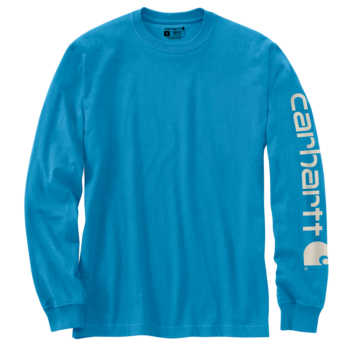 Carhartt Loose Fit Heavyweight Long Sleeve Logo Sleeve Graphic Atomic Blue