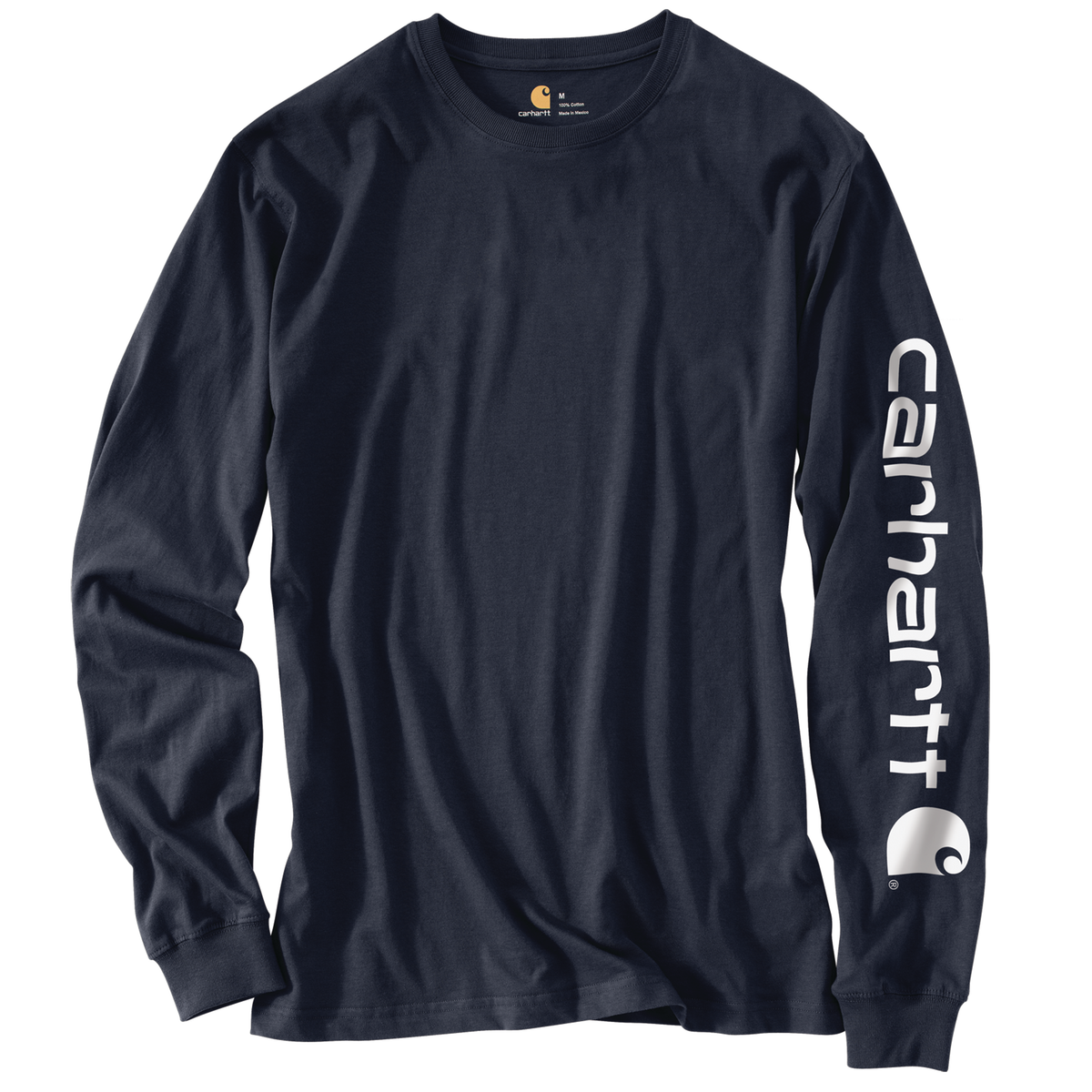 Carhartt Loose Fit Heavyweight Long Sleeve Logo Sleeve Graphic Navy