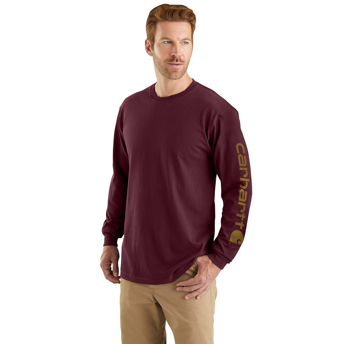 Carhartt Loose Fit Heavyweight Long Sleeve Logo Sleeve Graphic Port