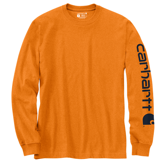 Carhartt Loose Fit Heavyweight Long Sleeve Logo Sleeve Graphic Marmalade Heather