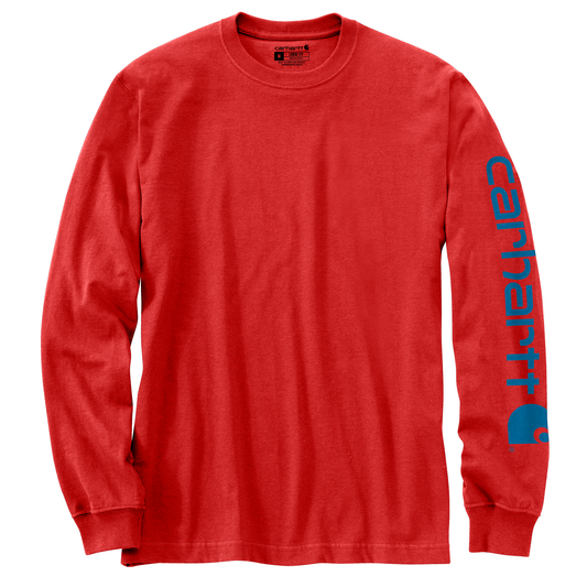 Carhartt Loose Fit Heavyweight Long Sleeve Logo Sleeve Graphic Fire Red