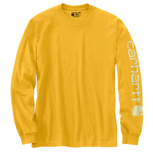Carhartt Loose Fit Heavyweight Long Sleeve Logo Sleeve Graphic Honeycomb Heather