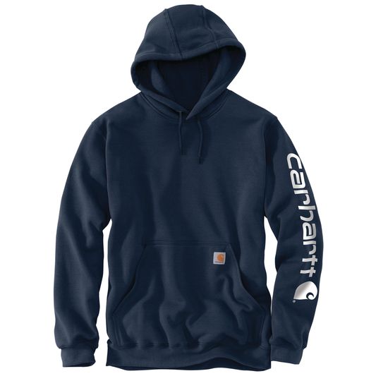 Carhartt Loose Fit Midweight Logo Sleeve Graphic Hoodie New Navy