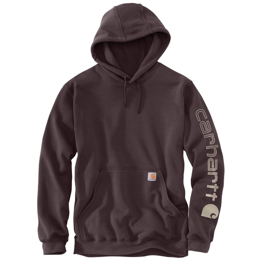 Carhartt Loose Fit Midweight Logo Sleeve Graphic Hoodie Dark Sepia