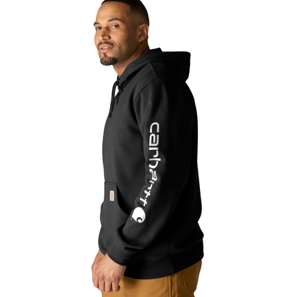 Carhartt Loose Fit Midweight Logo Sleeve Graphic Hoodie Black