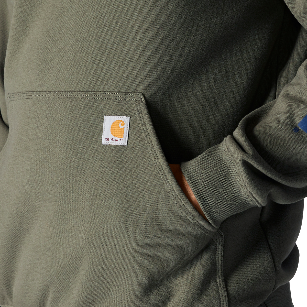 Carhartt Loose Fit Midweight Logo Sleeve Graphic Hoodie Dusty Olive