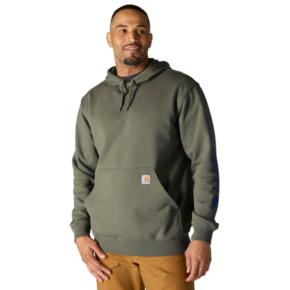 Carhartt Loose Fit Midweight Logo Sleeve Graphic Hoodie Dusty Olive