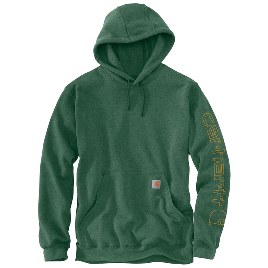 Carhartt Loose Fit Midweight Logo Sleeve Graphic Hoodie Frosted Balsam Heather