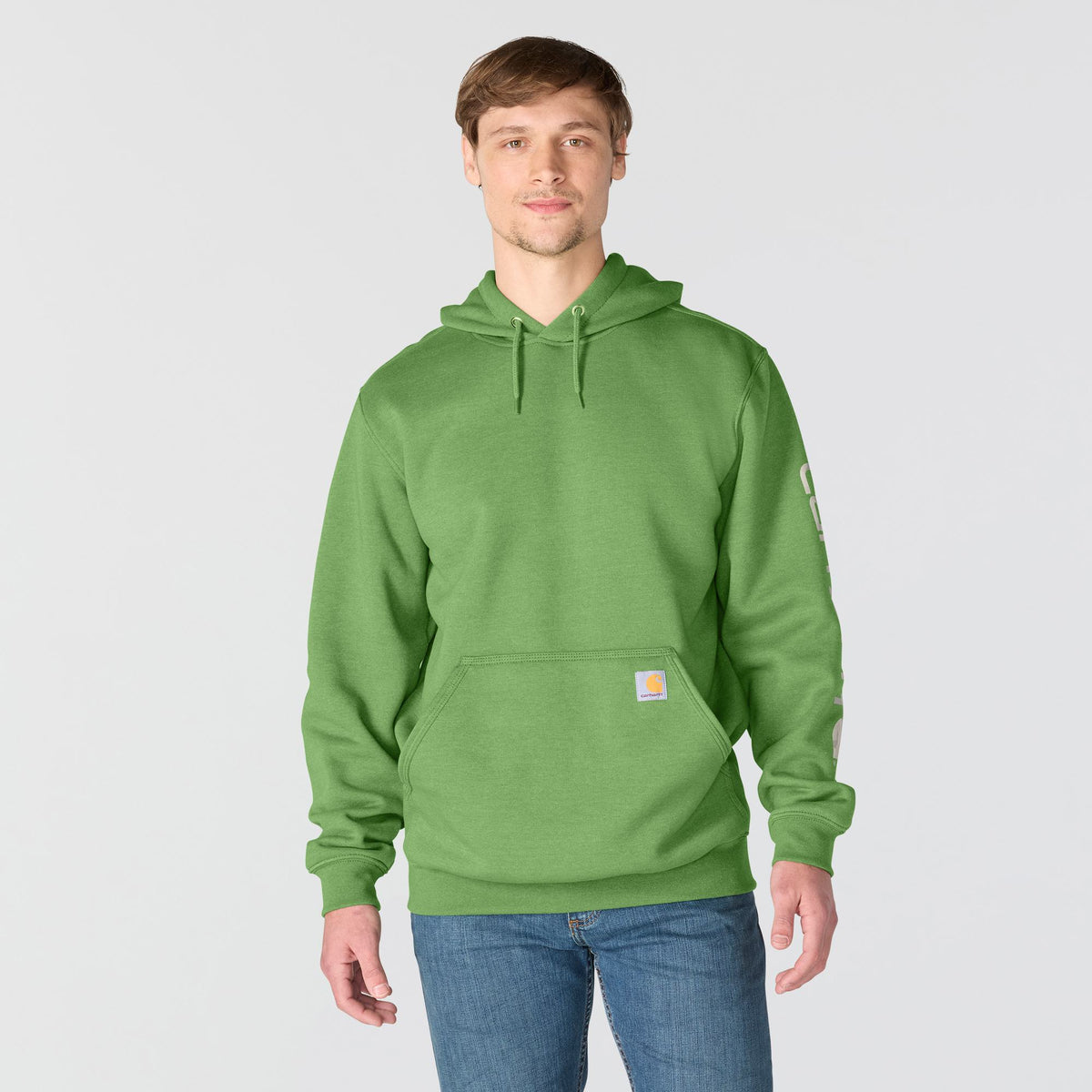 Carhartt Loose Fit Midweight Logo Sleeve Graphic Hoodie Harvest Sage Heather