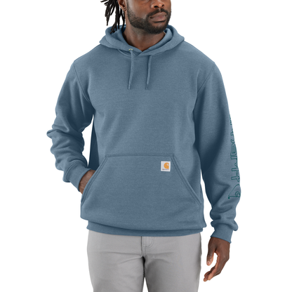 Carhartt Loose Fit Midweight Logo Sleeve Graphic Hoodie Thundercloud Heather