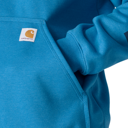 Carhartt Loose Fit Midweight Logo Sleeve Graphic Hoodie Horizon Blue Heather
