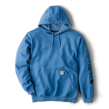 Carhartt Loose Fit Midweight Logo Sleeve Graphic Hoodie Horizon Blue Heather