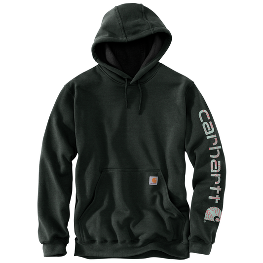 Carhartt Loose Fit Midweight Logo Sleeve Graphic Hoodie Black/Big Sky