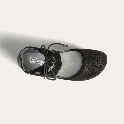 Naot Kata Black Crackle Velvet Combination