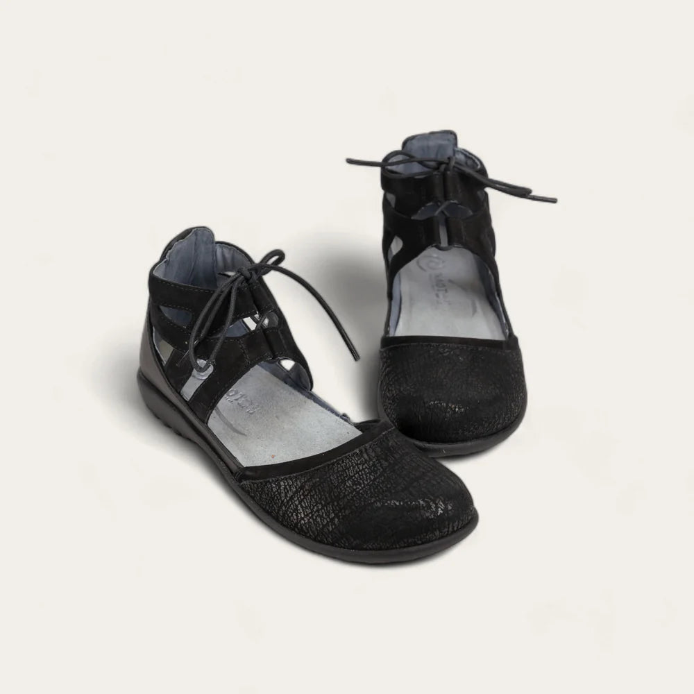 Naot Kata Black Crackle Velvet Combination