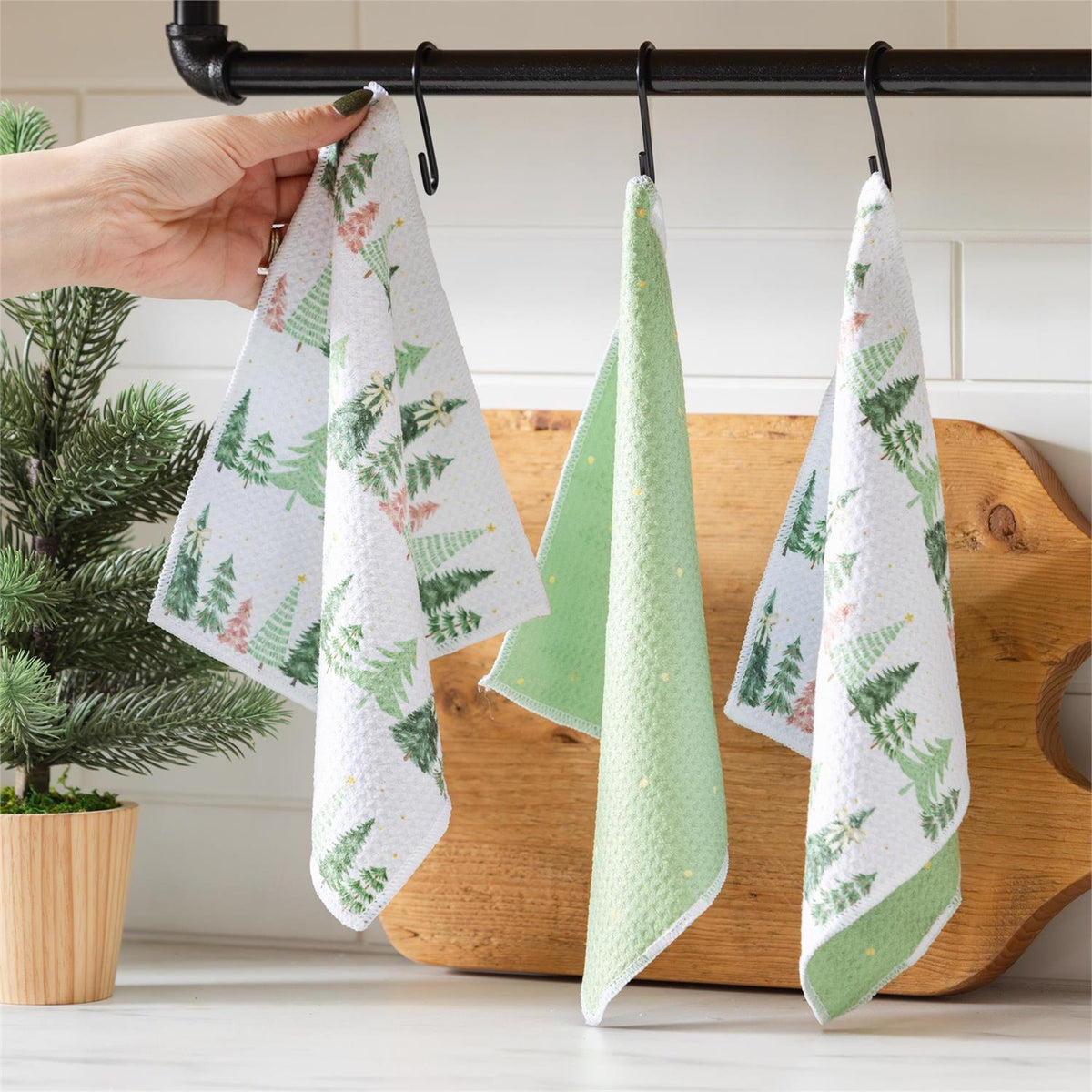 Evergreen Shades of Emerald Kitchen Towel