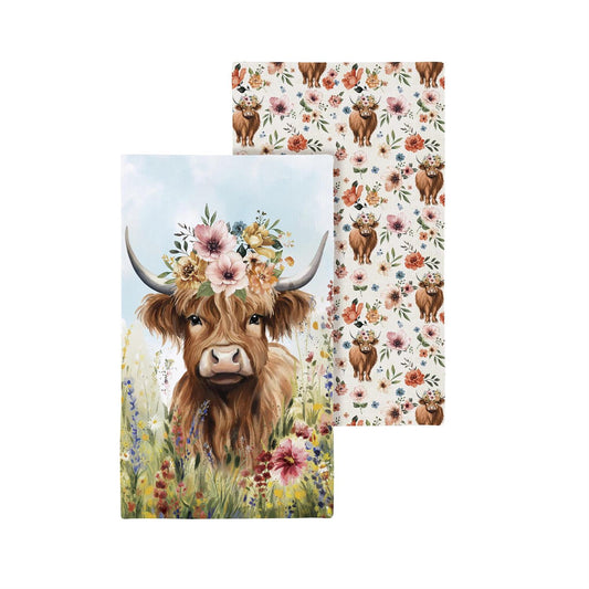 Evergreen Petal & Plow Kitchen Towel Quick Dry Waffle Weave