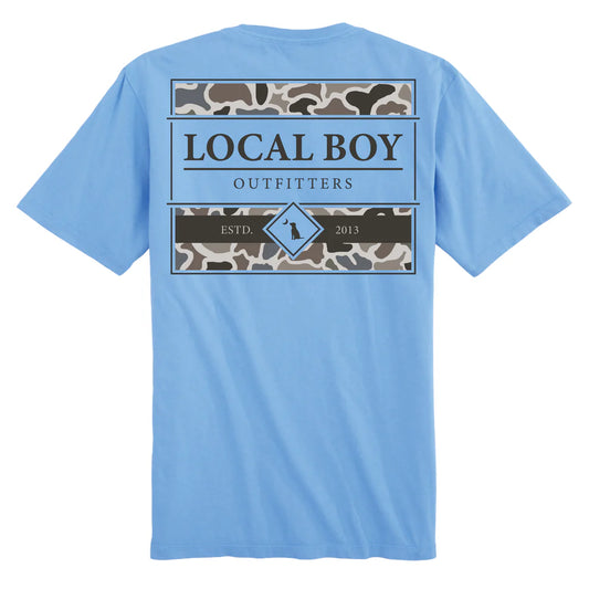 Local Boy Youth Framed Full Short Sleeve T-Shirt Washed Denim