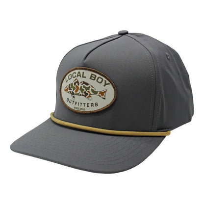 Local Boy Vintage Redfish Patch High Crown Rope Hat