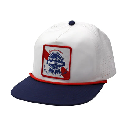 Local Boy PBR Perforated Low Profile Rope Hat White