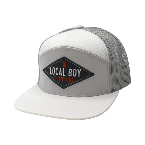 Local Boy Diamond Patch 7 Panel Hat White/Fog