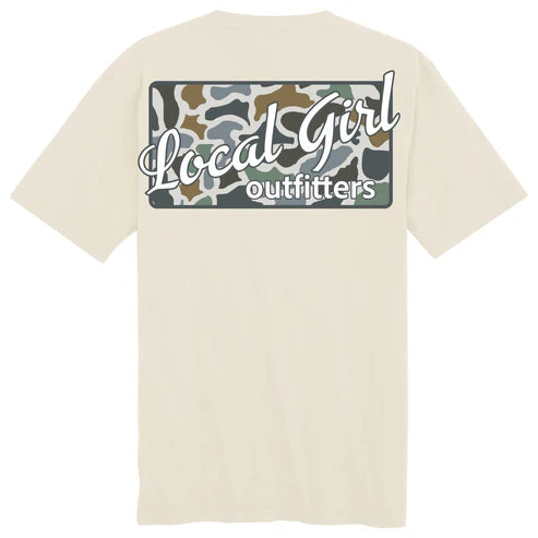 Local Girl Localflage Camo Bluff Plate Short Sleeve Tee Ivory