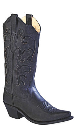 Old West Black Inlay Snip Toe