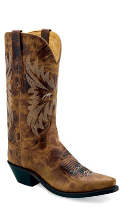 Old West Distressed Brown Snip Toe