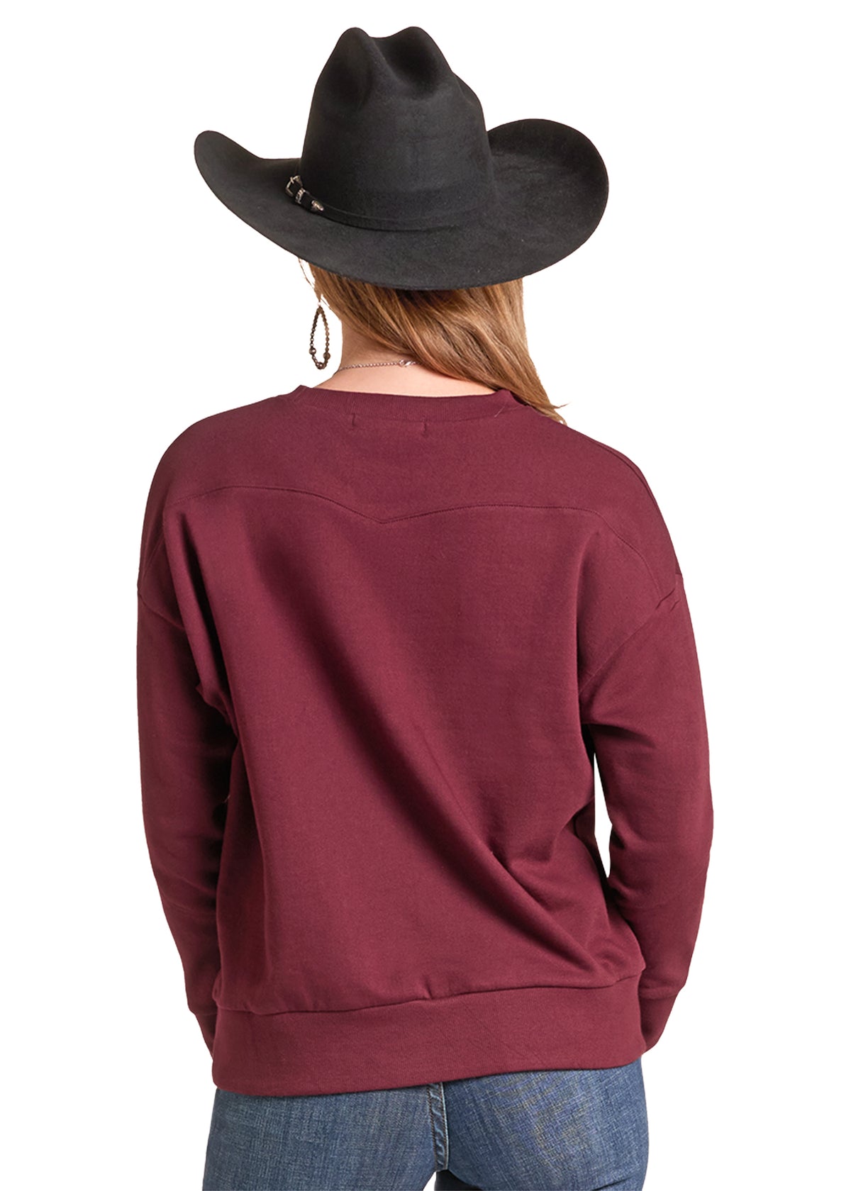 Rock & Roll Boot Stitch Sweater Wine