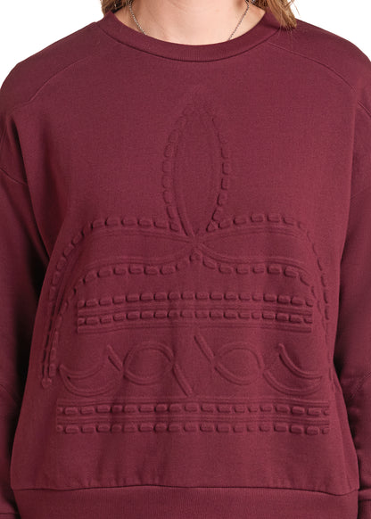 Rock & Roll Boot Stitch Sweater Wine
