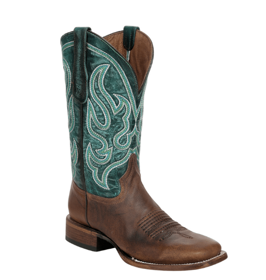 Circle G Tan Embroidery Triad Wide Square Toe