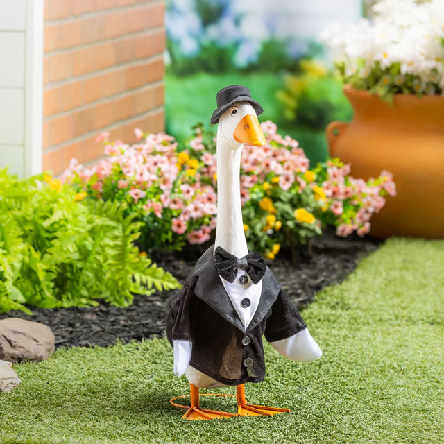 Evergreen Porch Goose Outfit Groom