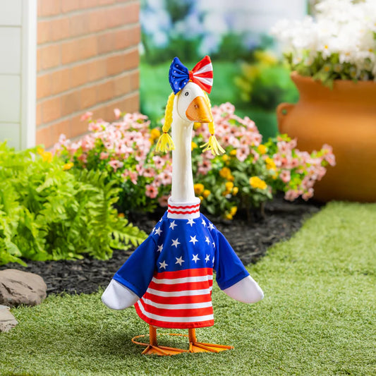 Evergreen Porch Goose Outfit Patriotic Dress