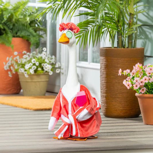 Evergreen Porch Goose Outfit Relaxation Time
