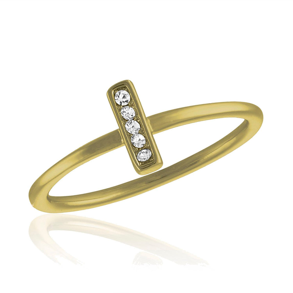 CZ Bar Gold Layers Ring