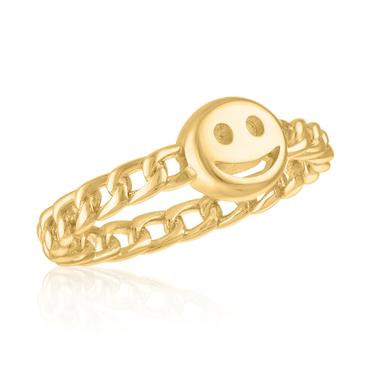 Smiley Face Gold Layers Rings