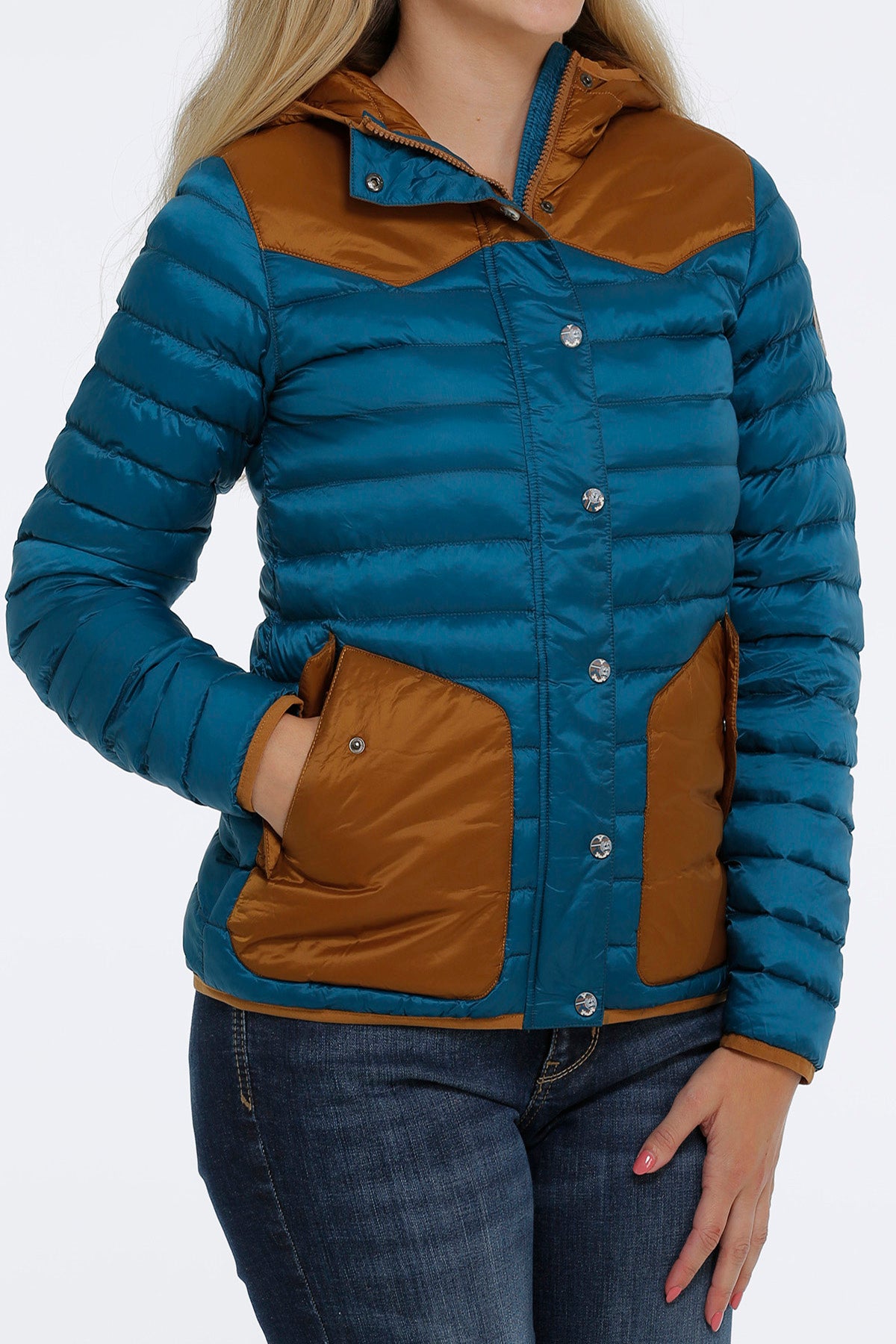 Cinch Quilted Jacket Blue/Brown