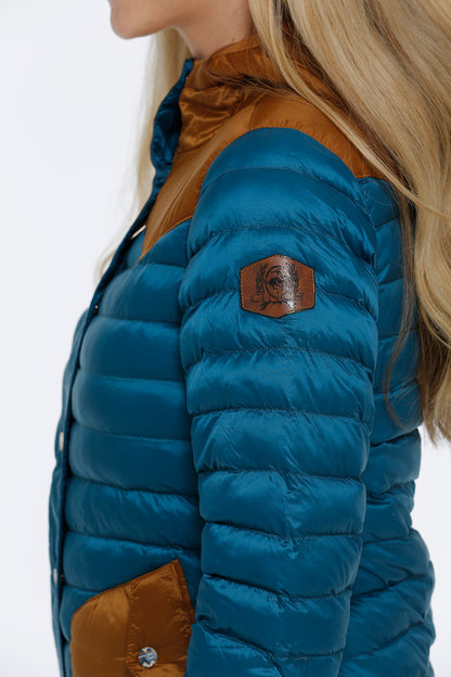 Cinch Quilted Jacket Blue/Brown