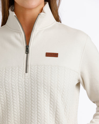 Cinch 1/4 Zip Pullover Off White