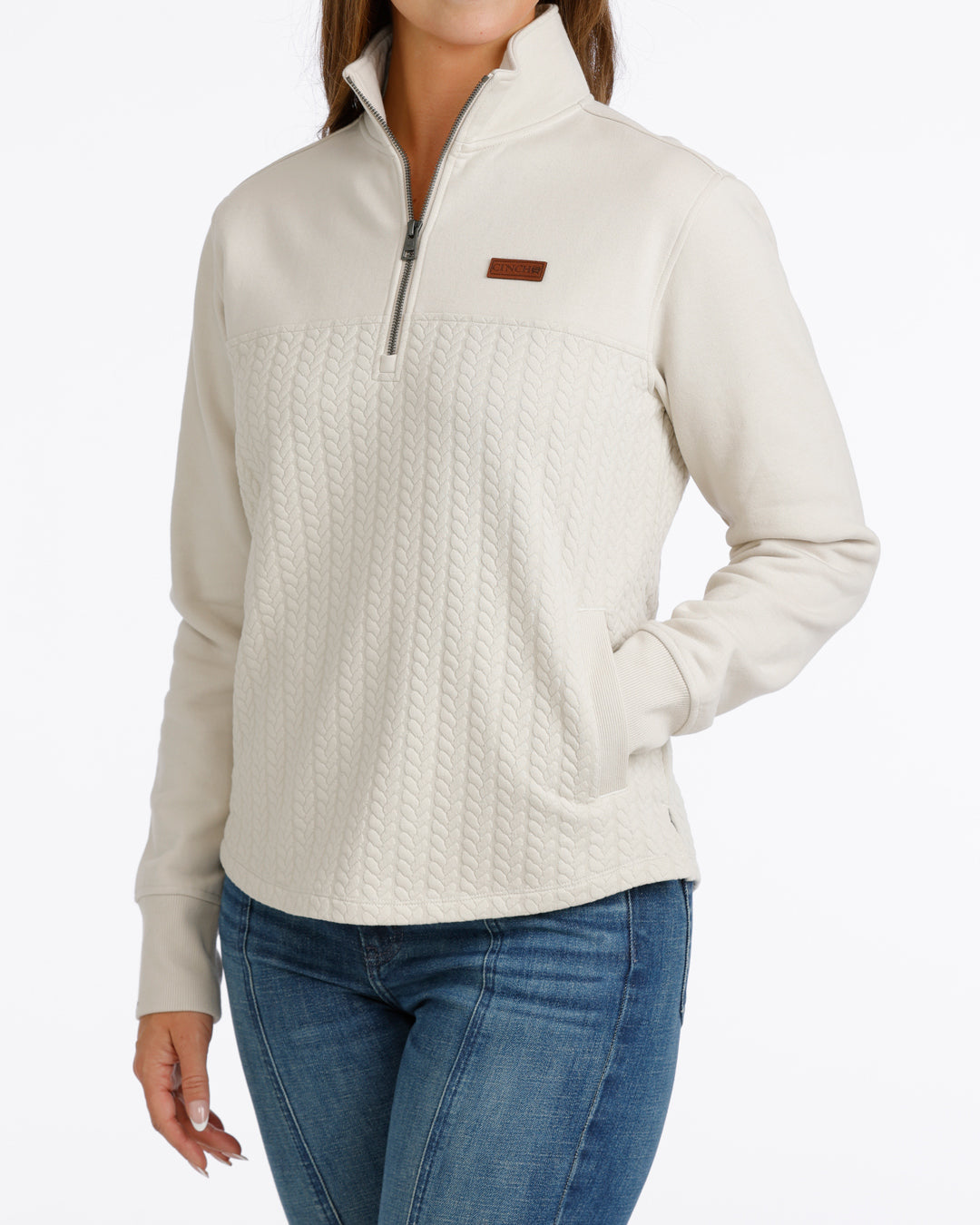 Cinch 1/4 Zip Pullover Off White
